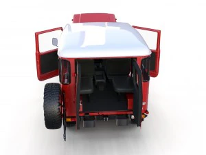 toyota land cruiser fj 40 red with interior and chassis 3D Model