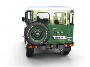 toyota land cruiser fj 40 green with interior and chassis 3D Модель