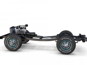 toyota land cruiser fj 40 green with interior and chassis 3D Model