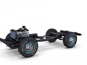 toyota land cruiser fj 40 green with interior and chassis 3D Модель