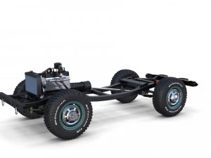 toyota land cruiser fj 40 green with interior and chassis 3D Model