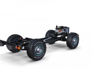 toyota land cruiser fj 40 green with interior and chassis 3D Model
