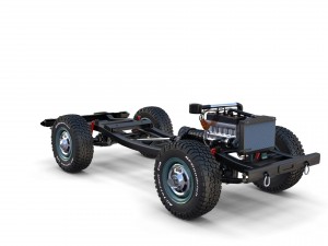 toyota land cruiser fj 40 green with interior and chassis 3D Модель