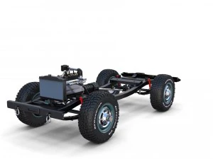 toyota land cruiser fj 40 green with interior and chassis 3D Model