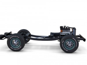 toyota land cruiser fj 40 green with interior and chassis 3D Модель