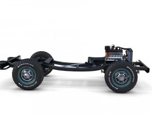 toyota land cruiser fj 40 green with interior and chassis 3D Model