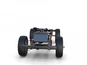 toyota land cruiser fj 40 green with interior and chassis 3D Модель