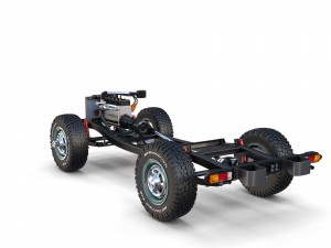 toyota land cruiser fj 40 green with interior and chassis 3D Модель