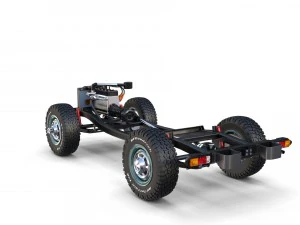 toyota land cruiser fj 40 green with interior and chassis 3D Model