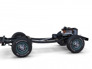 toyota land cruiser fj 40 green with interior and chassis 3D Модель