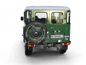 toyota land cruiser fj 40 green with interior and chassis 3D Model