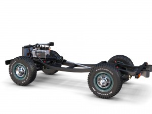toyota land cruiser fj 40 green with interior and chassis 3D Модель