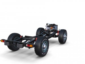 toyota land cruiser fj 40 green with interior and chassis 3D Модель