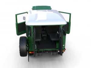 toyota land cruiser fj 40 green with interior and chassis 3D Model