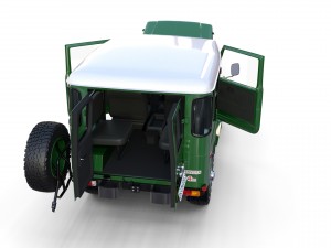 toyota land cruiser fj 40 green with interior and chassis 3D Модель