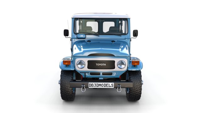 toyota land cruiser fj 40 blue with interior 3D Model .c4d .max .obj .3ds .fbx .stl .blend 