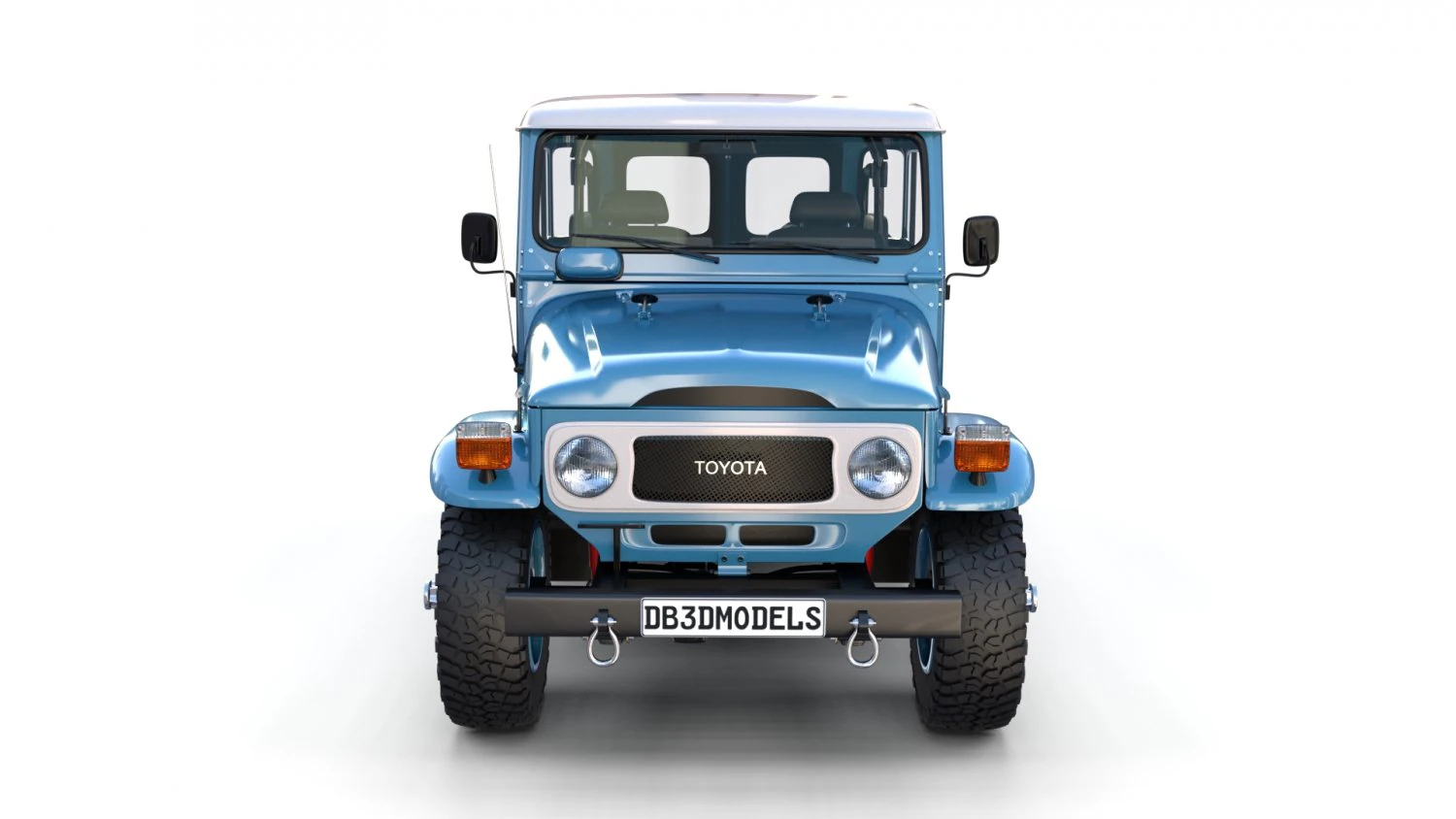 toyota land cruiser fj 40 blue with interior 3D Model .c4d .max .obj .3ds .fbx .stl .blend 