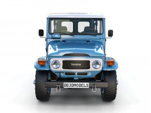 toyota kara kruvazörü fj 40 mavi iç mekan ile 3D Model