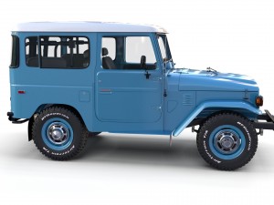 toyota land cruiser fj 40 blue with interior 3D Model