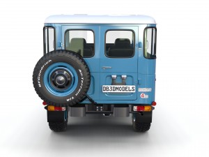 toyota land cruiser fj 40 blue with interior 3D Model