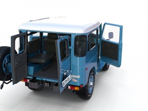 toyota land cruiser fj 40 blue with interior 3D Model