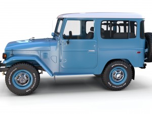toyota land cruiser fj 40 blue with interior 3D Model