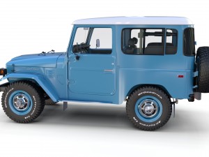 toyota land cruiser fj 40 blue with interior 3D Model