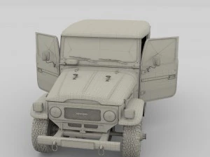 toyota land cruiser fj 40 blue with interior 3D Model