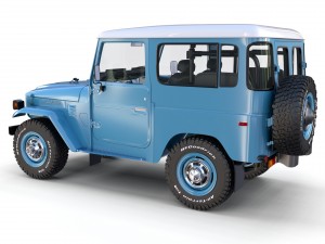 toyota land cruiser fj 40 blue with interior 3D Model