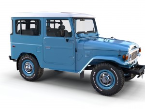toyota land cruiser fj 40 blue with interior 3D Model