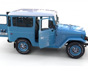 toyota land cruiser fj 40 blue with interior 3D Model