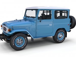 toyota land cruiser fj 40 blue with interior 3D Model
