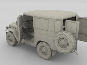 toyota land cruiser fj 40 blue with interior 3D Model