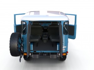 toyota land cruiser fj 40 blue with interior 3D Model
