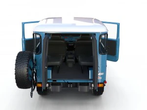toyota land cruiser fj 40 blue with interior 3D Model