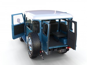 toyota land cruiser fj 40 blue with interior 3D Model