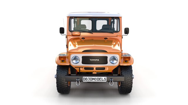 toyota land cruiser fj 40 orange with interior 3D Model .c4d .max .obj .3ds .fbx .stl .blend 
