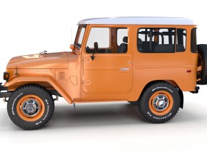 toyota land cruiser fj 40 orange with interior 3D Model