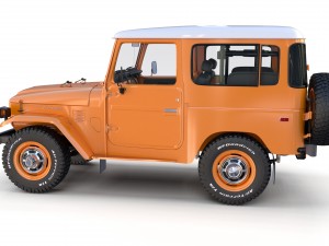 toyota land cruiser fj 40 orange with interior 3D Model