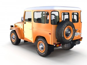 toyota land cruiser fj 40 orange with interior 3D Model