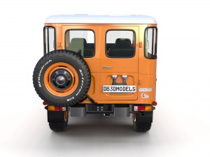 toyota land cruiser fj 40 orange with interior 3D Model