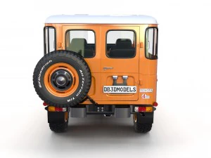 toyota land cruiser fj 40 orange with interior 3D Model