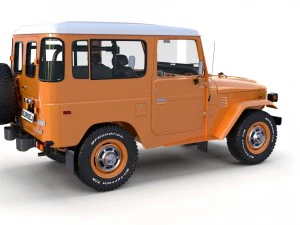 toyota land cruiser fj 40 orange with interior 3D Model