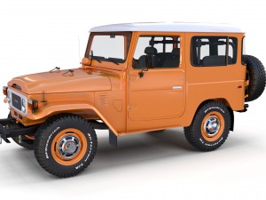 toyota land cruiser fj 40 orange with interior 3D Model
