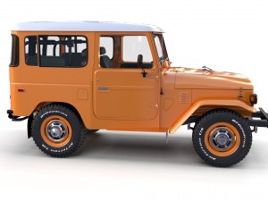 toyota land cruiser fj 40 orange with interior 3D Model