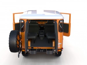 toyota land cruiser fj 40 orange with interior 3D Model