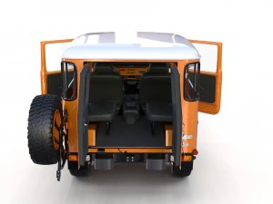 toyota land cruiser fj 40 orange with interior 3D Model