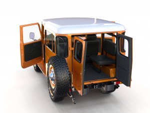 toyota land cruiser fj 40 orange with interior 3D Model