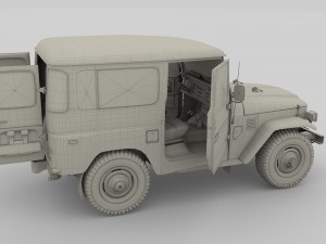 toyota land cruiser fj 40 orange with interior 3D Model