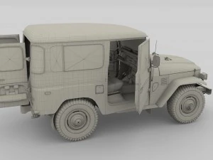 toyota land cruiser fj 40 orange with interior 3D Model